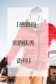 感恩母亲的优秀语句