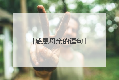 感恩母亲的语句