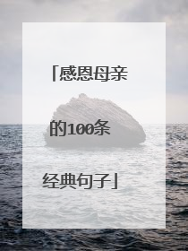 感恩母亲的100条经典句子