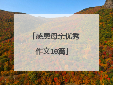 感恩母亲优秀作文10篇