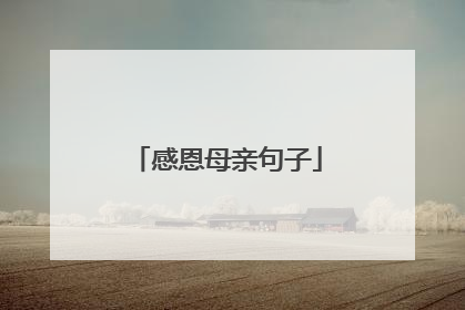 感恩母亲句子