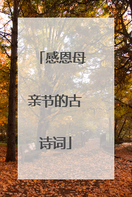 感恩母亲节的古诗词
