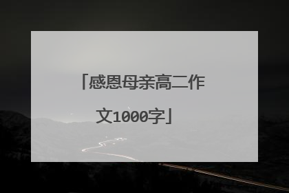 感恩母亲高二作文1000字
