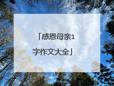 感恩母亲1字作文大全