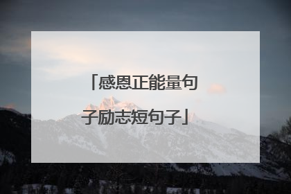 感恩正能量句子励志短句子