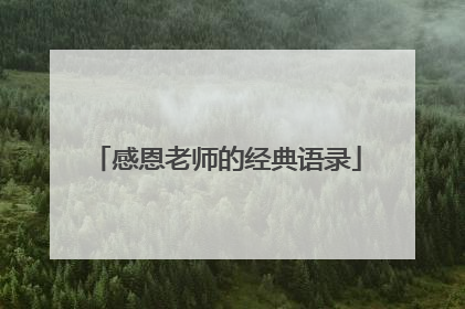 感恩老师的经典语录
