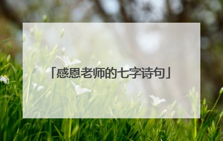 感恩老师的七字诗句