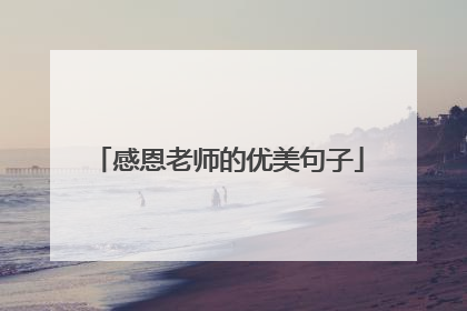 感恩老师的优美句子