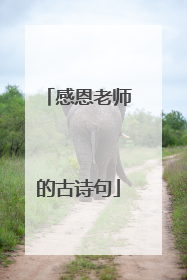 感恩老师的古诗句