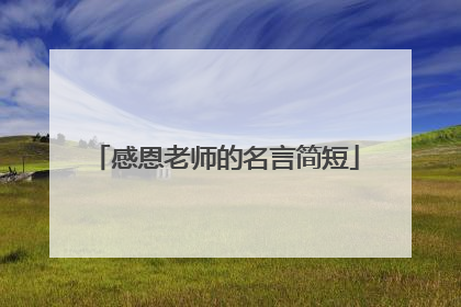 感恩老师的名言简短