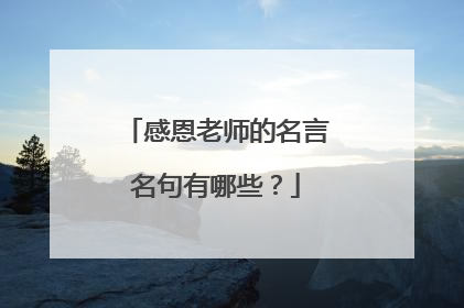 感恩老师的名言名句有哪些？