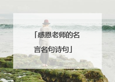 感恩老师的名言名句诗句
