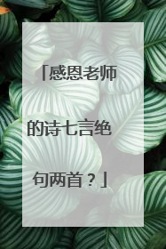 感恩老师的诗七言绝句两首?