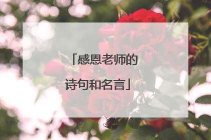 感恩老师的诗句和名言