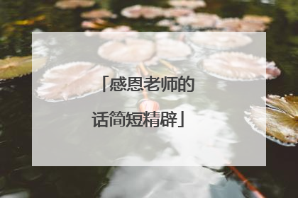 感恩老师的话简短精辟