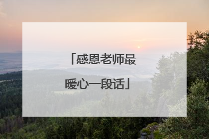 感恩老师最暖心一段话