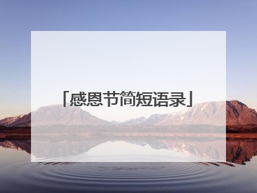 感恩节简短语录