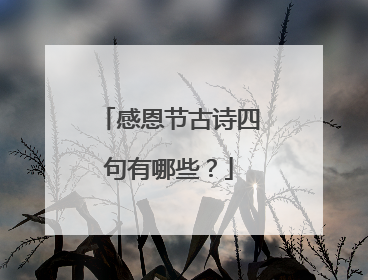 感恩节古诗四句有哪些?
