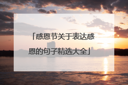 感恩节关于表达感恩的句子精选大全