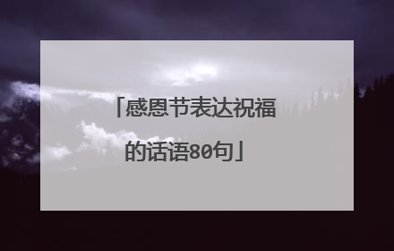 感恩节表达祝福的话语80句