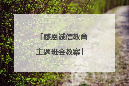 感恩诚信教育主题班会教案