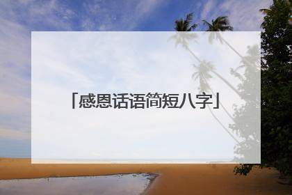 感恩话语简短八字