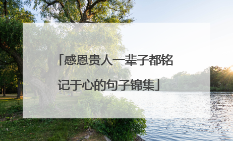 感恩贵人一辈子都铭记于心的句子锦集