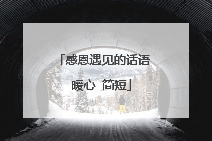 感恩遇见的话语 暖心 简短