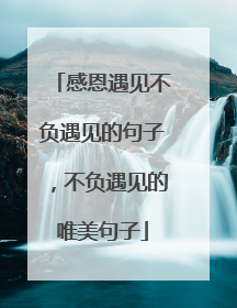 感恩遇见不负遇见的句子,不负遇见的唯美句子