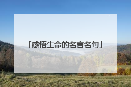 感悟生命的名言名句