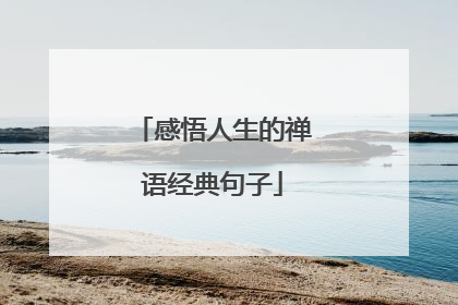感悟人生的禅语经典句子