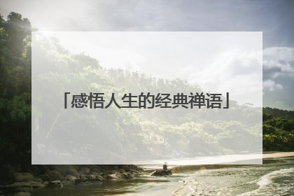 感悟人生的经典禅语