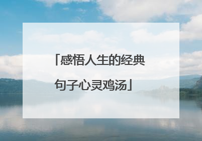 感悟人生的经典句子心灵鸡汤