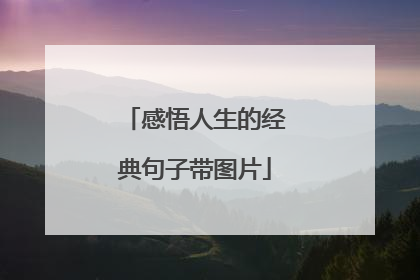 感悟人生的经典句子带图片
