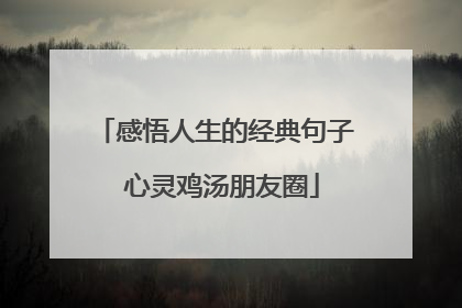 感悟人生的经典句子 心灵鸡汤朋友圈