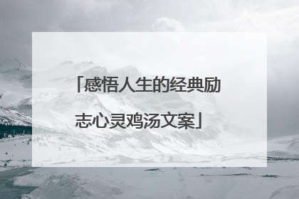 感悟人生的经典励志心灵鸡汤文案