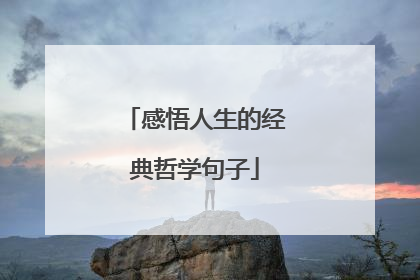 感悟人生的经典哲学句子