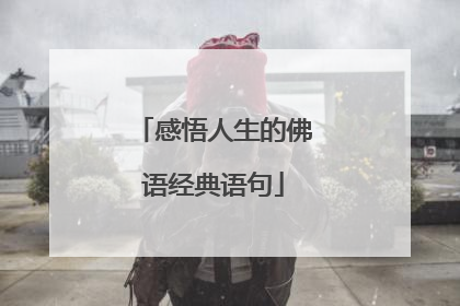 感悟人生的佛语经典语句