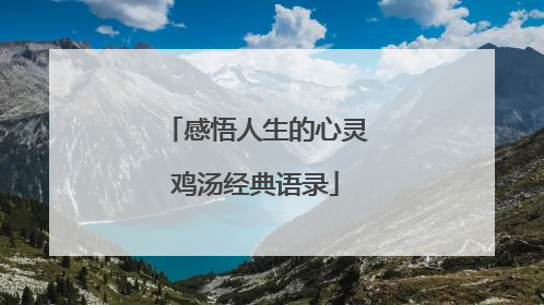 感悟人生的心灵鸡汤经典语录