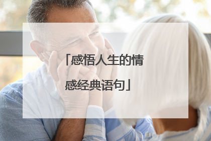 感悟人生的情感经典语句