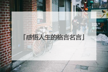 感悟人生的格言名言