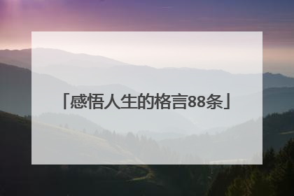 感悟人生的格言88条