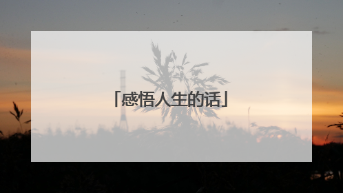 感悟人生的话