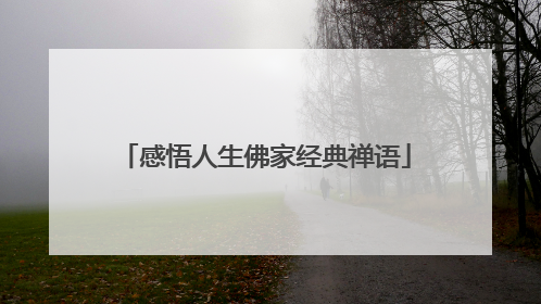 感悟人生佛家经典禅语