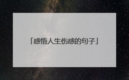 感悟人生伤感的句子