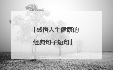 感悟人生健康的经典句子短句