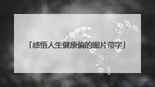 感悟人生健康偏的图片带字