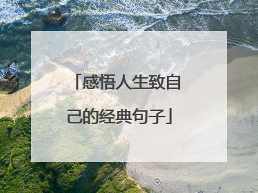 感悟人生致自己的经典句子