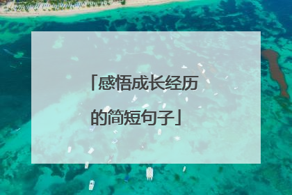 感悟成长经历的简短句子