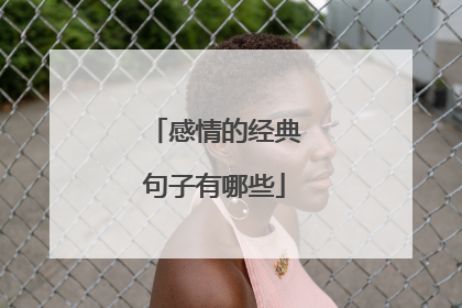 感情的经典句子有哪些